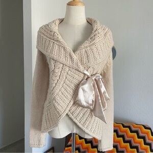 Y2K Forever 21 Fairy Boho Coastal Tied Knit Cardigan